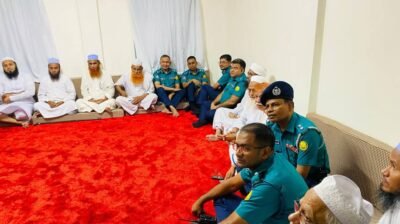 গা জা ইস্যুতে শান্তি রক্ষায় সিলেট মেট্রোপলিটন পুলিশ ও ওলামায়ে কেরামের মতবিনিময় সভা