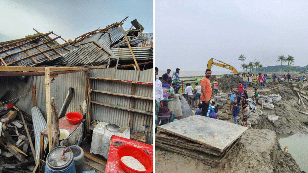 ভোলায় ঝড়-জলোচ্ছ্বাসে ৫ হাজারের বেশি ঘরবাড়ি ক্ষতিগ্রস্ত