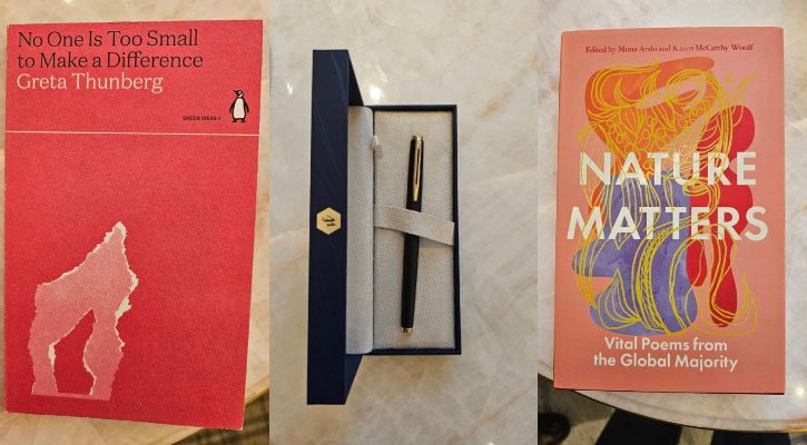 ড. ইউনূসকে বই ও কলম উপহার দিলেন তারেক রহমান