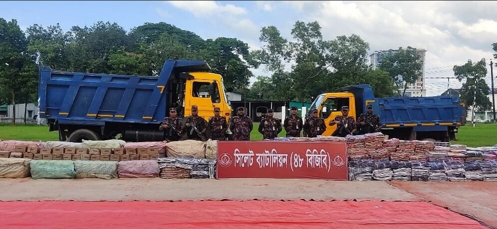সিলেট ব্যাটালিয়নের অভিযানে ৭ কোটি ৫০ লাখ টাকার চোরাচালানী পণ্য জব্দ