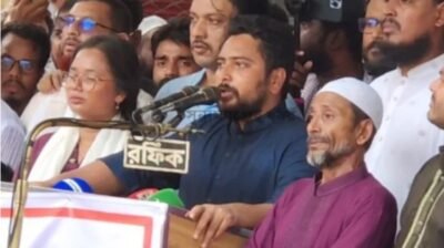 সুনামগঞ্জে নাহিদ: “শেখ হাসিনা জনগনের উপর ফিটনেসবিহীন রাষ্ট্র চাপিয়ে দিয়েছেন”