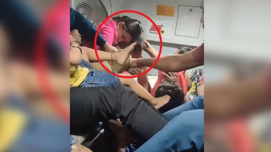 ট্রেনের কামরায় হুলুস্থুল: দুই নারীকে নিয়ে চুলোচুলি, ভিডিও ভাইরাল