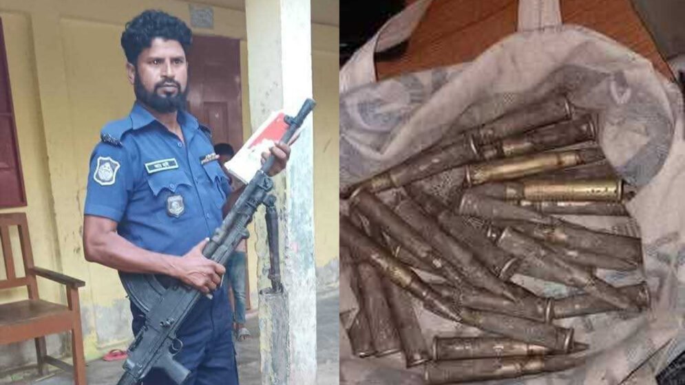 নদী থেকে পরিত্যক্ত রাইফেল ও ২৫ রাউন্ড গুলি উদ্ধার