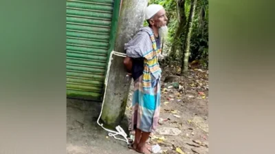 সুদের টাকা আদায়ে বৃদ্ধকে খুঁটির সঙ্গে বেঁধে নির্যাতনের অভিযোগ