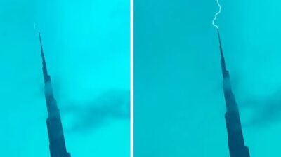 বুর্জ খলিফার শীর্ষে বজ্রপাত, সামাজিক মাধ্যমে ভাইরাল ভিডিও