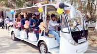 শাবি ক্যাম্পাসে চালু হলো বৈদ্যুতিক শাটল গাড়ি