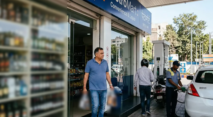 ভারতে পেট্রল পাম্পেও মিলছে মদ